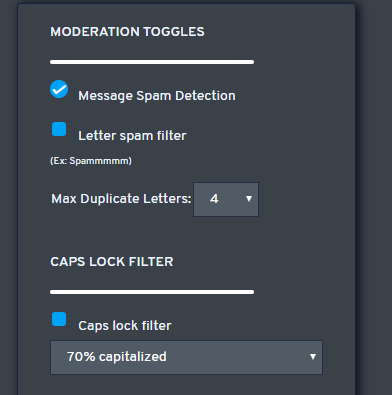Advanced moderation tools